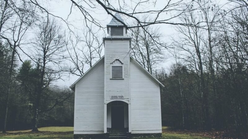 a church in the woods
