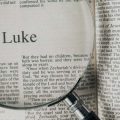Bible opened to the Gospel of Luke