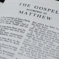 Bible opened to the Gospel of Matthew