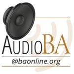 Logo of AudioBA with a speaker icon and website link to baonline.org.