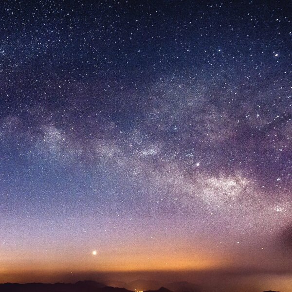Milky Way Galaxy over Mountain at Night, Deogyusan mountain.