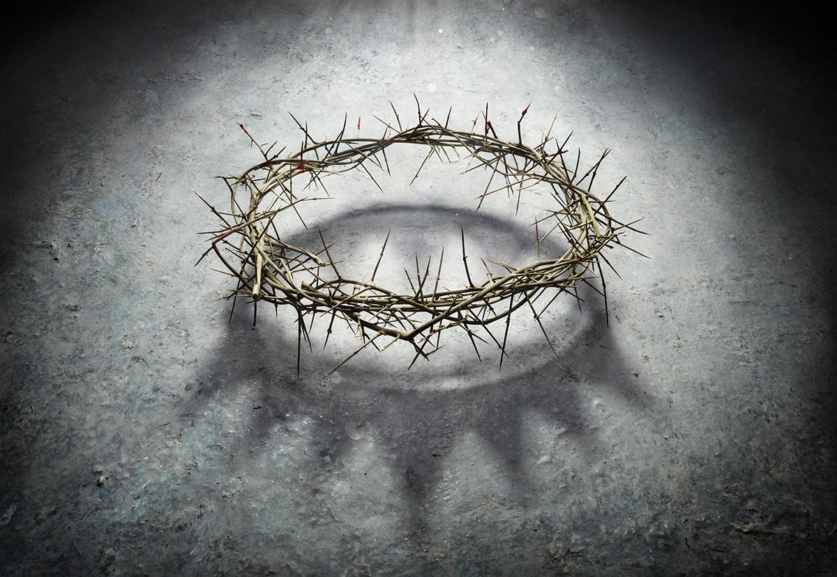 Wreath Of Thorns With King Crown Shadow Passion And Triumph Of Jesus